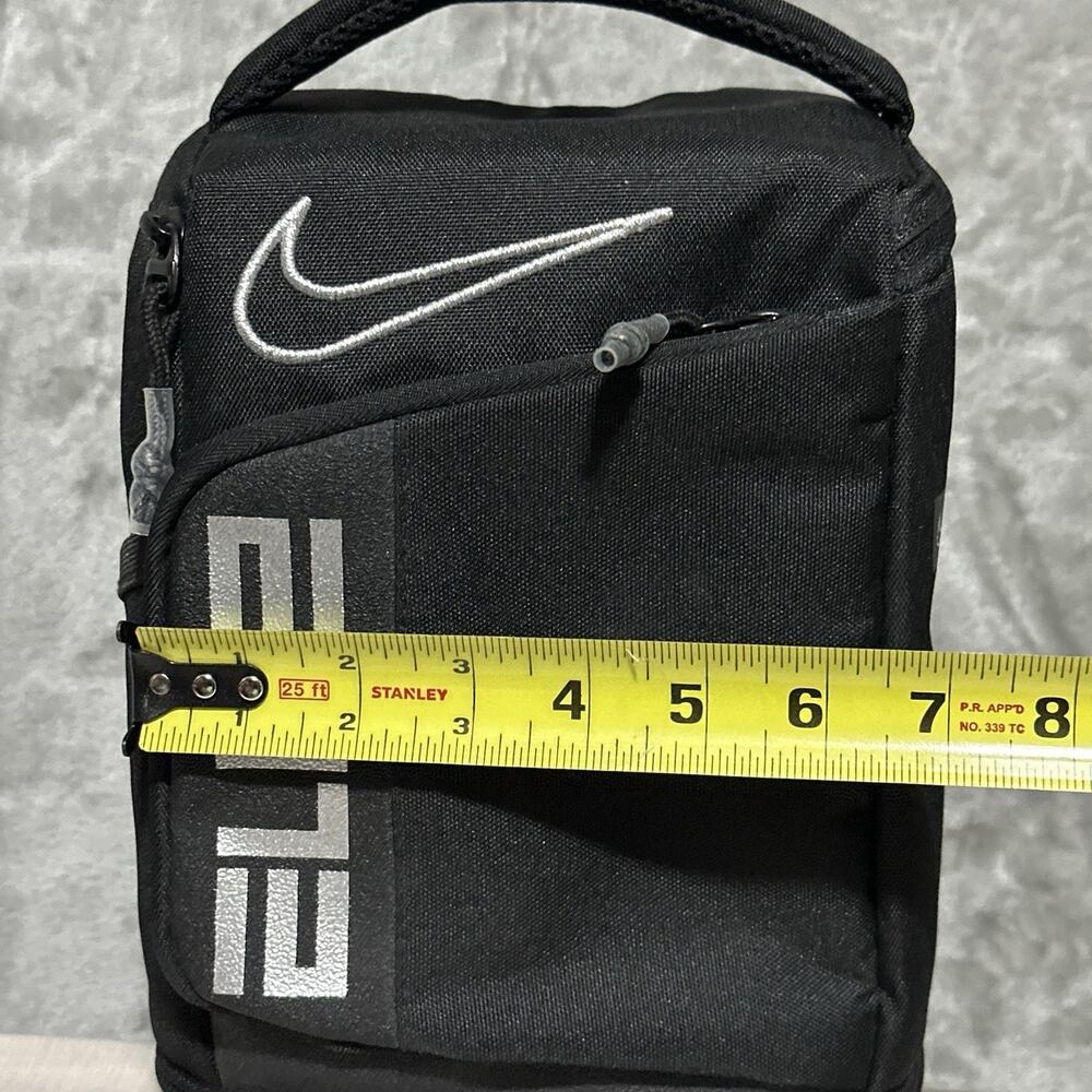 Nike Hoops Elite Fuel Pack Insulated Lunch Bag Black Silver Durable Dual Storage - Picture 9 of 11